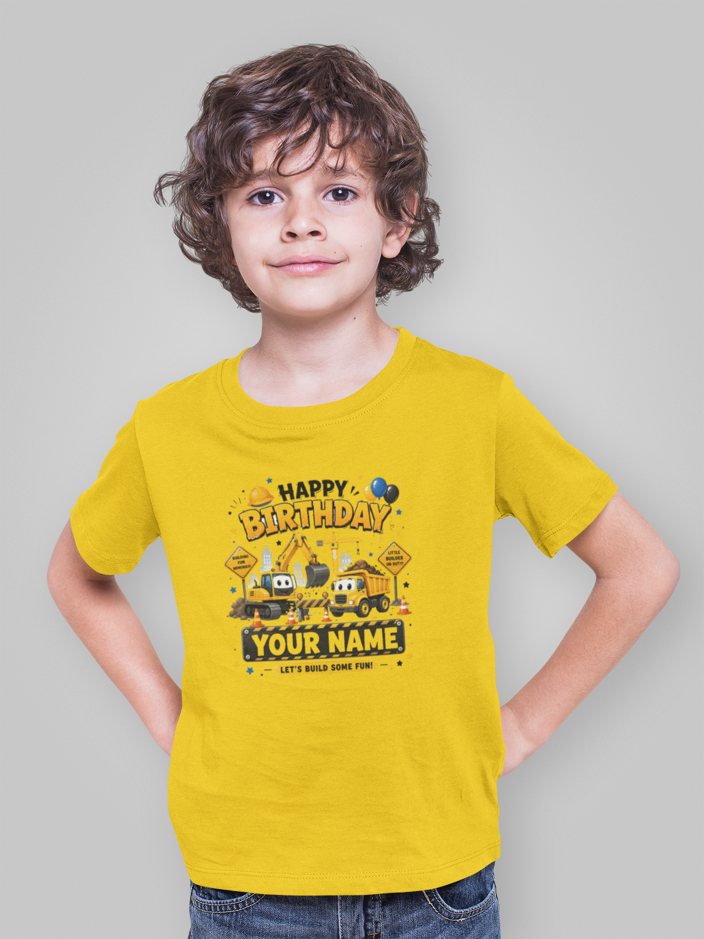 Personalized Little Builder Birthday T-Shirt