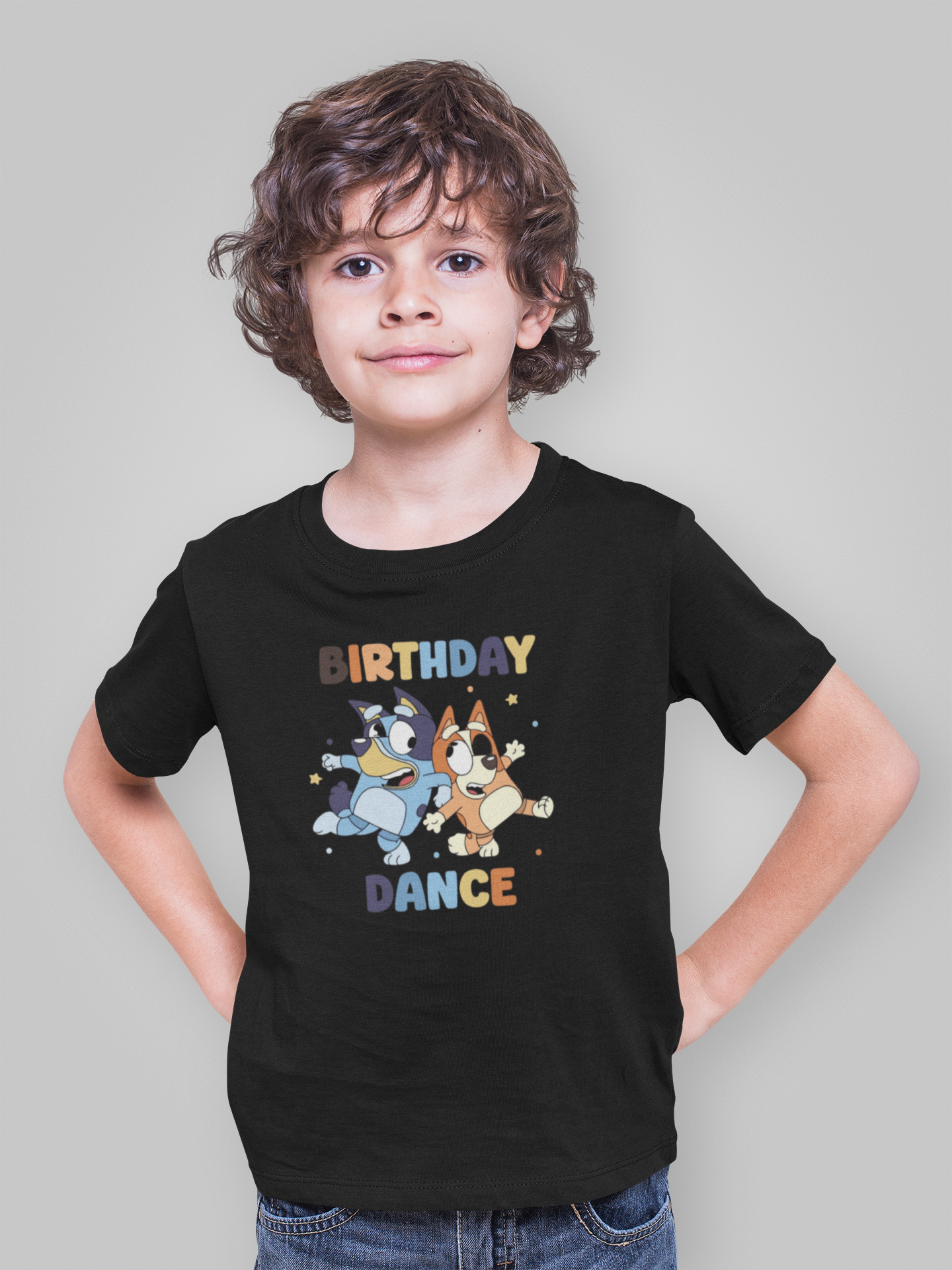 birthday dance kids Black T shirt